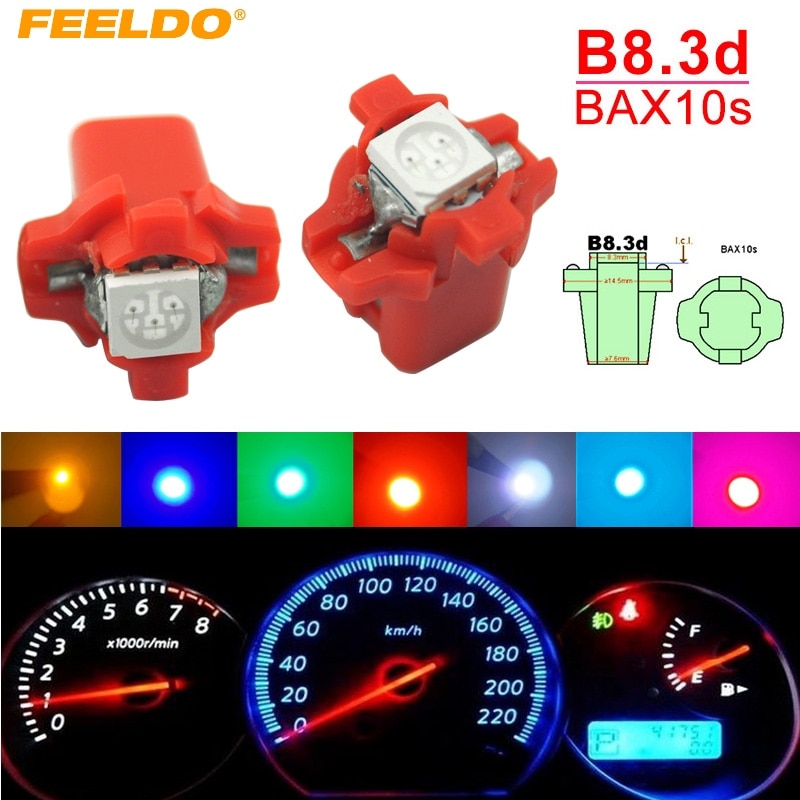 Feeldo 20 pcs ڵ 12 v b8.3d/bax10s 1smd 5050    led  ׸  7   FD-4066